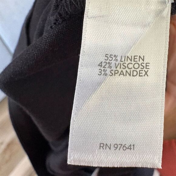 J. Jill M Petite linen blend Black Dress Cropped Pants Casual Button Cuff Detail - Picture 7 of 7